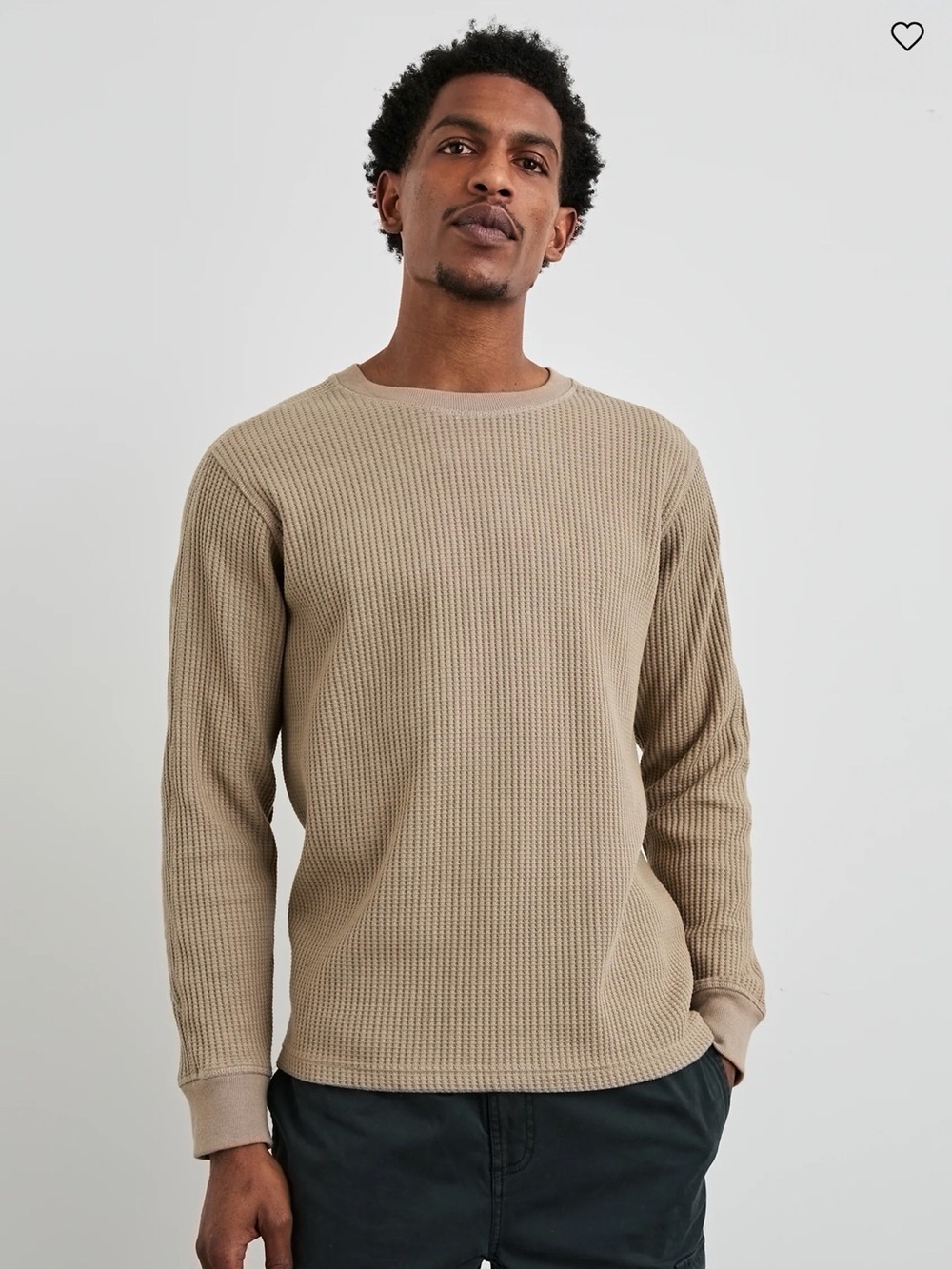 Rails Men's Waffle Knit Long-Sleeve Shirt in Barley XL